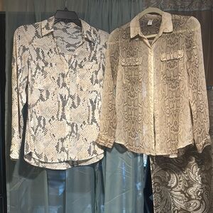 2 Blouses - Express blush snakeskin & Additional sheer neutrals snakeskin ❤️F2